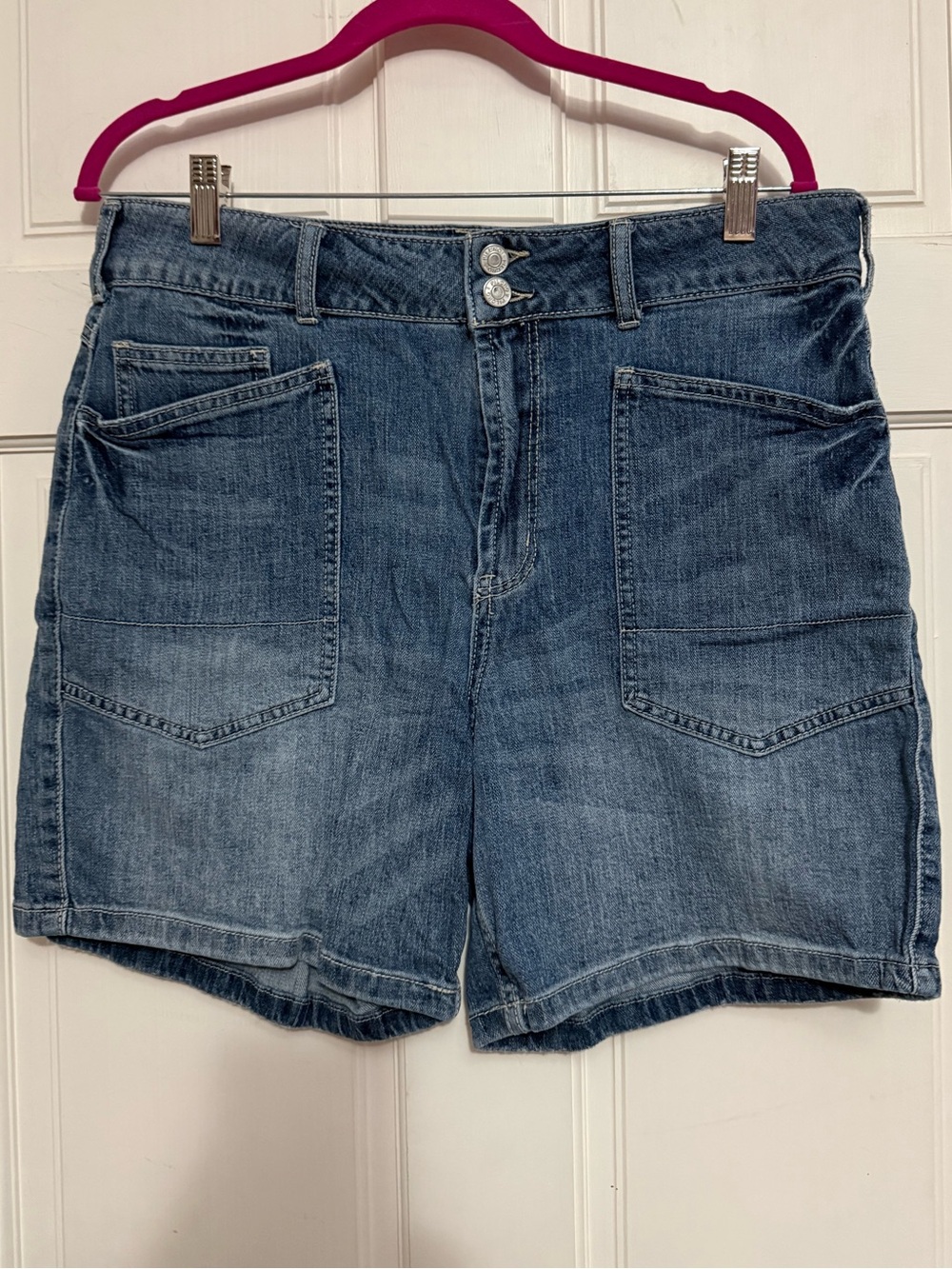 Pilcro Wander Denim Shorts in Blue